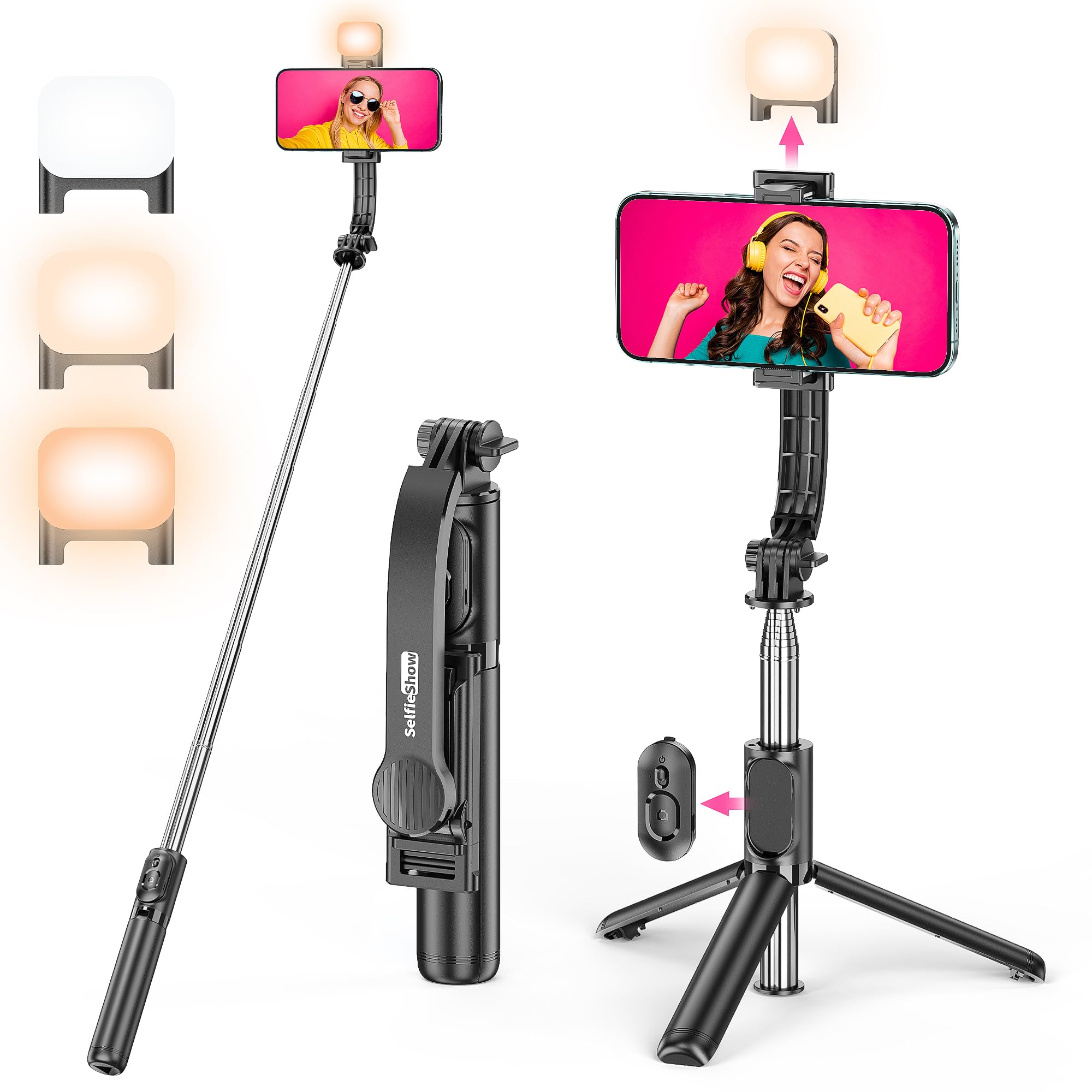 SELFIE STICK WITH FLASH and TRIPOD